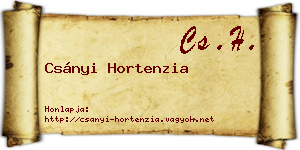 Csányi Hortenzia névjegykártya