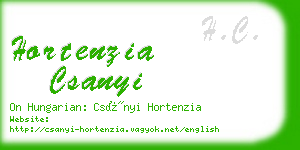 hortenzia csanyi business card